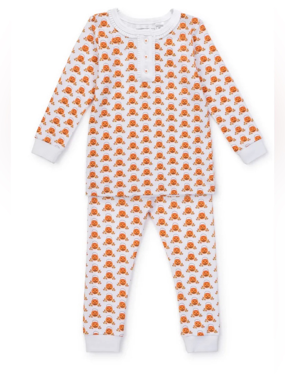 LILA and HAYES Alden Pumpkin Print Pima Pajama Set - 2T